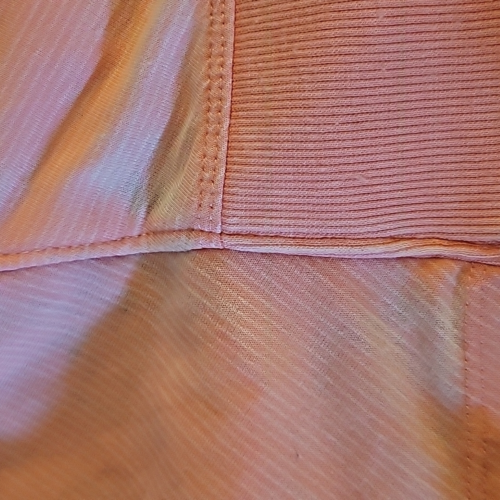 Green Tea long sleeve casual top light coral pink stripes round neck Large EUC … - Picture 7 of 9